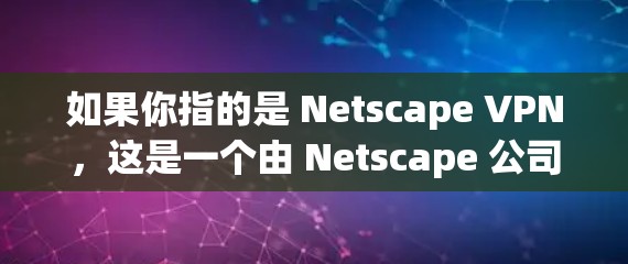 如果你指的是 Netscape VPN，这是一个由 Netscape 公司开发的网络VPN产品。如果你有其他问题，欢迎继续提问！